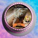 Tortenaufleger Fototorte Tortenbild Geburtstag Party Leguan Leguane LE02 (Zuckerpapier)