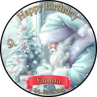 Tortenaufleger Fototorte Tortenbild Geburtstag Party Weihnachten Christmas Xmas Weihnachtsmann WN07 (Zuckerpapier) Rund 20 cm Ø ohne Foto