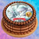 Tortenaufleger Fototorte Tortenbild Geburtstag Party Weihnachten Christmas Xmas Weihnachtsmann WN07 (Zuckerpapier) Rund 20 cm Ø mit Foto