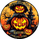 Tortenaufleger Fototorte Tortenbild Geburtstag Halloween Kürbis Herbst Gruselig HW34 (Zuckerpapier)