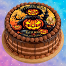 Tortenaufleger Fototorte Tortenbild Geburtstag Halloween Kürbis Herbst Gruselig HW34 (Zuckerpapier) Rund 14 cm Ø ohne Foto