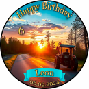 Tortenaufleger Fototorte Tortenbild Kindergeburtstag Fahrzeuge Traktor Trecker FZ02 (Zuckerpapier)