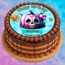 Tortenaufleger Fototorte Tortenbild Geburtstag Halloween Kürbis Totenkopf Herbst Gruselig HW38 (Zuckerpapier)