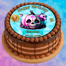 Tortenaufleger Fototorte Tortenbild Geburtstag Halloween Kürbis Totenkopf Herbst Gruselig HW38 (Zuckerpapier) Rund 20 cm Ø ohne Foto