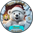 3D Tortenaufleger Fototorte Tortenbild Geburtstag Party Weihnachten Christmas Xmas Eisbär Knut WN12 (Zuckerpapier)