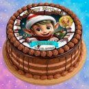 3D Tortenaufleger Fototorte Tortenbild Geburtstag Party Weihnachten Christmas Xmas Elfen Weihnachtself WN13 (Zuckerpapier)