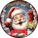 3D Tortenaufleger Fototorte Tortenbild Geburtstag Party Weihnachten Christmas Xmas Weihnachtsmann Santa Claus WN15 (Zuckerpapier)