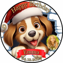 3D Tortenaufleger Fototorte Tortenbild Geburtstag Party Weihnachten Christmas Xmas Hunde Welpen WN16 (Zuckerpapier)
