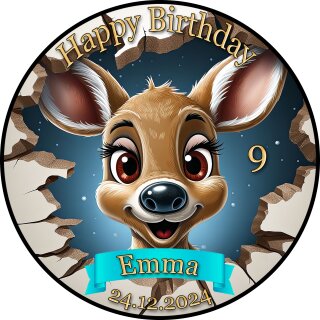 3D Tortenaufleger Fototorte Tortenbild Geburtstag Party Weihnachten Christmas Xmas Rentier Rudolf WN18 (Zuckerpapier)