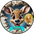 3D Tortenaufleger Fototorte Tortenbild Geburtstag Party Weihnachten Christmas Xmas Rentier Rudolf WN18 (Zuckerpapier)