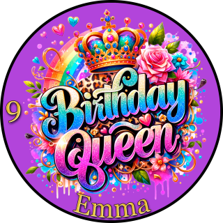 Tortenaufleger Tortendeko Fototorte Tortenbild Geburtstag Happy Birthday Queen BQ01 (Zuckerpapier)