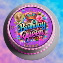 Tortenaufleger Tortendeko Fototorte Tortenbild Geburtstag Happy Birthday Queen BQ01 (Zuckerpapier)