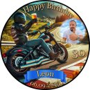Tortenaufleger Motorrad | Chopper Straße Herbst
