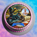 Tortenaufleger Tortendeko Fototorte Tortenbild Geburtstag Party Motorrad Harley Chopper Bike FZ13 (Zuckerpapier)
