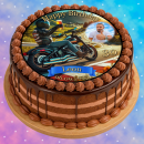 Tortenaufleger Tortendeko Fototorte Tortenbild Geburtstag Party Motorrad Harley Chopper Bike FZ13 (Zuckerpapier)