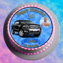 Tortenaufleger Tortendeko Fototorte Geburtstag Happy Birthday Fahrzeuge Auto Ford Ranger Black Schwarz FZ14 (Zuckerpapier)