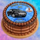 Tortenaufleger Tortendeko Fototorte Geburtstag Happy Birthday Fahrzeuge Auto Ford Ranger Black Schwarz FZ14 (Zuckerpapier)