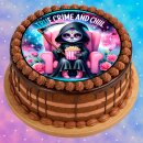 Tortenaufleger Tortendeko Fototorte Tortenbild Halloween Gruselparty Sensemann True Crime and Chill 20cm rund HW40