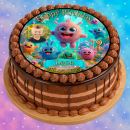 Tortenaufleger Tortendeko Fototorte Tortenbild Monster Party Halloween Geburtstag MO02 Rund 14 cm Ø mit Foto