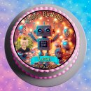 Tortenaufleger Tortendeko Fototorte Tortenbild Geburtstag Roboter Zuckerbild RO01