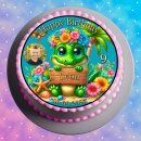 Tortenaufleger Tortendeko Fototorte Tortenbild Geburtstag Party Krokodil KR01 (Zuckerpapier)