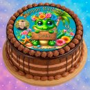 Tortenaufleger Tortendeko Fototorte Tortenbild Geburtstag Party Krokodil KR01 (Zuckerpapier)