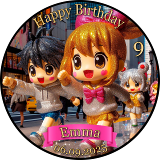 Tortenaufleger Tortendeko Fototorte Tortenbild Geburtstag Party Anime Manga AN03 (Zuckerpapier)