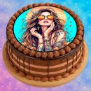 Tortenaufleger Tortendeko Fototorte Geburtstag Party Tattoo Girl 20 cm Ø TG03