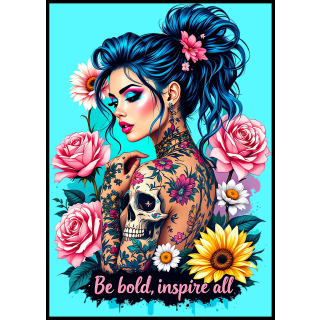 Tortenaufleger Tortendeko Fototorte Geburtstag Party Tattoo Girl 20 cm Ø TG04