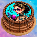 Tortenaufleger Tortendeko Fototorte Geburtstag Party Tattoo Girl 20 cm Ø TG05