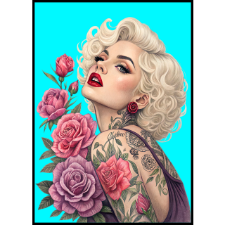 Tortenaufleger Tortendeko Fototorte Geburtstag Party Tattoo Girl 20 cm Ø TG07