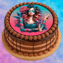 Tortenaufleger Tortendeko Fototorte Geburtstag Party Tattoo Girl 20 cm Ø TG08