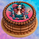 Tortenaufleger Tortendeko Fototorte Geburtstag Party Tattoo Girl 20 cm Ø TG08