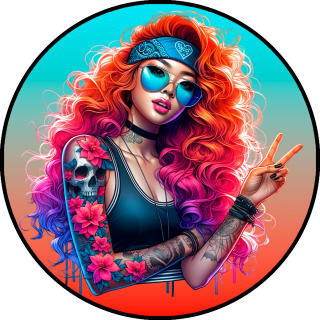 Tortenaufleger Tortendeko Fototorte Geburtstag Party Tattoo Girl 20 cm Ø TG09