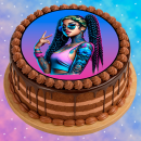 Tortenaufleger Tortendeko Fototorte Geburtstag Party Tattoo Girl 20 cm Ø TG10