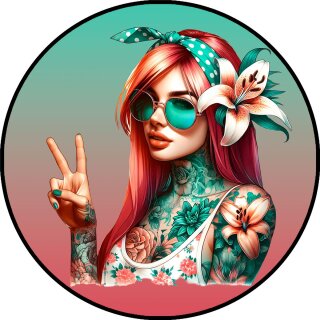 Tortenaufleger Tortendeko Fototorte Geburtstag Party Tattoo Girl 20 cm Ø TG12