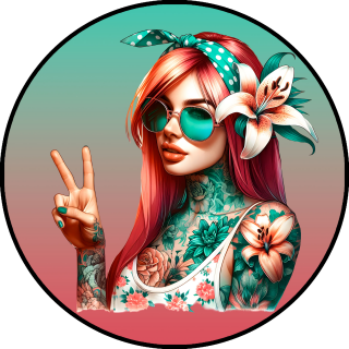 Tortenaufleger Tortendeko Fototorte Geburtstag Party Tattoo Girl 20 cm Ø TG12