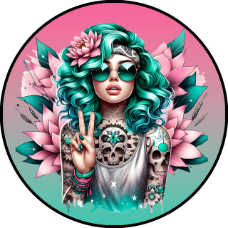 Tortenaufleger Tortendeko Fototorte Geburtstag Party Tattoo Girl 20 cm Ø TG13
