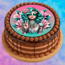 Tortenaufleger Tortendeko Fototorte Geburtstag Party Tattoo Girl 20 cm Ø TG13