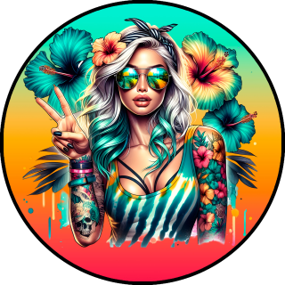 Tortenaufleger Tortendeko Fototorte Geburtstag Party Tattoo Girl 20 cm Ø TG15
