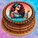 Tortenaufleger Tortendeko Fototorte Geburtstag Party Tattoo Girl 20 cm Ø TG16