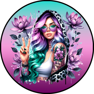 Tortenaufleger Tortendeko Fototorte Geburtstag Party Tattoo Girl 20 cm Ø TG17
