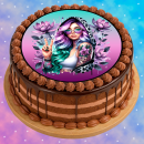 Tortenaufleger Tortendeko Fototorte Geburtstag Party Tattoo Girl 20 cm Ø TG17