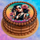 Tortenaufleger Tortendeko Fototorte Geburtstag Party Tattoo Girl 20 cm Ø TG20