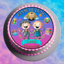 Tortenaufleger Tortendeko Fototorte Einschulung Schulanfang Mein 1. Schultag Schuleinführung SE02 (Zuckerpapier) Rund 20 cm Ø ohne Foto