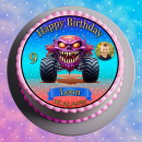 Tortenaufleger Tortendeko Fototorte Tortenbild Geburtstag Party Fahrzeuge Monstertruck FZ15 (Zuckerpapier)