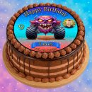Tortenaufleger Tortendeko Fototorte Tortenbild Geburtstag Party Fahrzeuge Monstertruck FZ15 (Zuckerpapier)