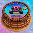 Tortenaufleger Tortendeko Fototorte Tortenbild Geburtstag Party Fahrzeuge Monstertruck FZ15 (Zuckerpapier)