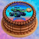 Tortenaufleger Tortendeko Fototorte Tortenbild Geburtstag Party Fahrzeuge Monstertruck FZ16 (Zuckerpapier)