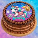 Tortenaufleger Tortendeko Fototorte Tortenbild Einhorn Regenbogen Einschulung Schulanfang 1. Schultag Schuleinführung SE04 (Zuckerpapier)